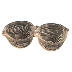 Vtg Mikasa Walther W. Germany Neo Classic Ribbed Glass Creamer & Sugar Bowl